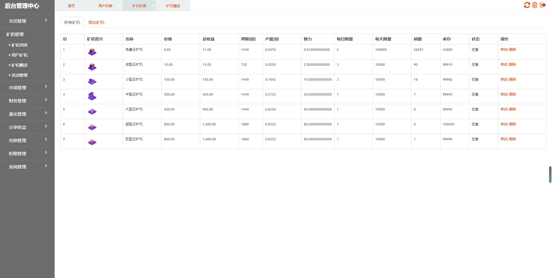 全新二开了UI的矿机 二开版数字货币区块链矿机挖矿源码