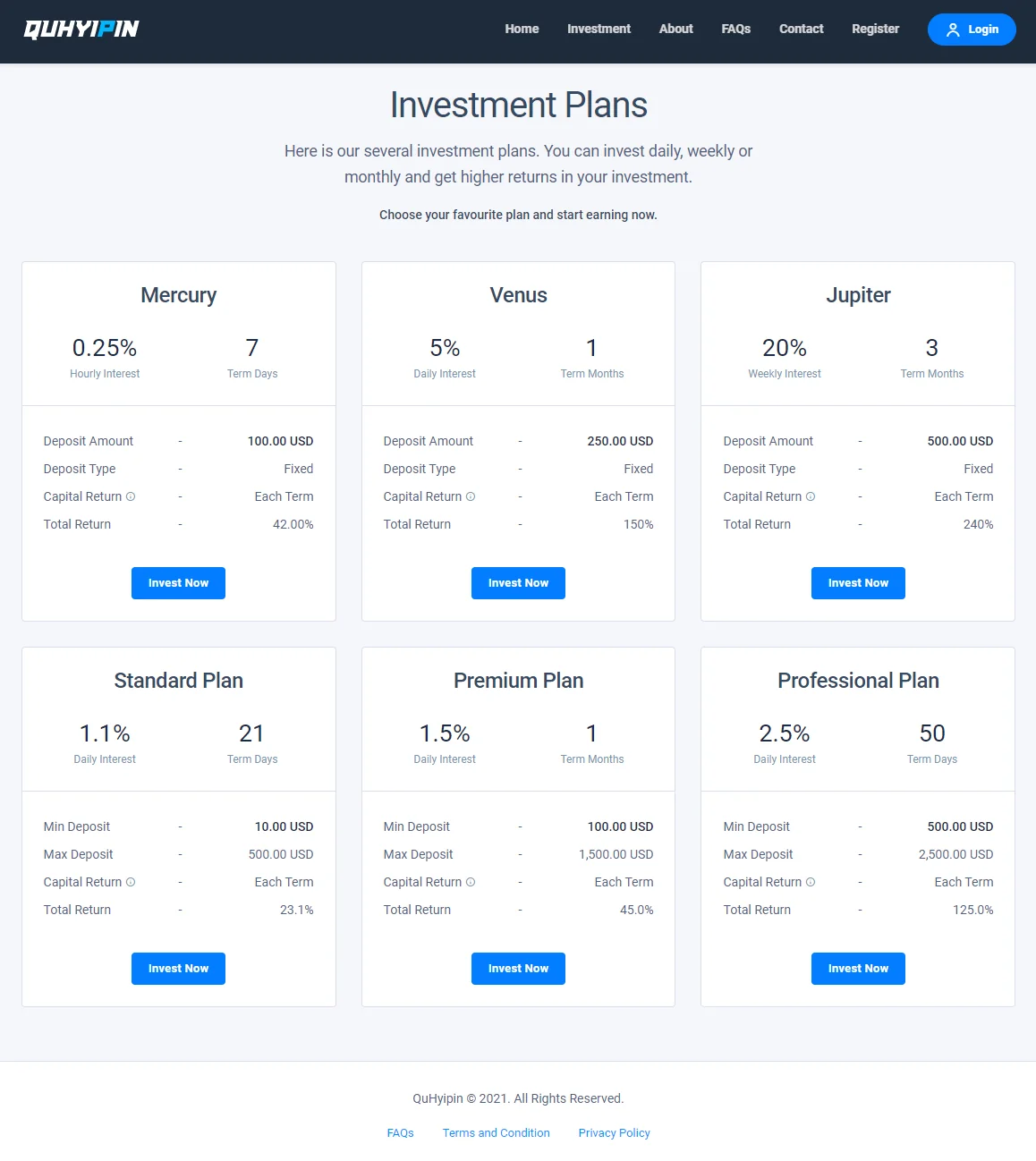 QUHYIPIN虚拟币投资盘英文USDT投资理财盘区块链理财投资分红系统源码