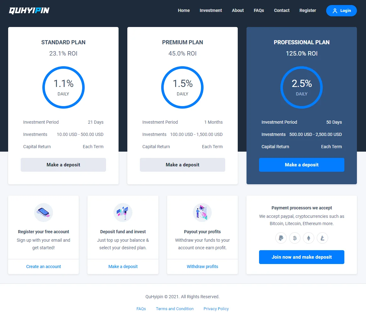 QUHYIPIN虚拟币投资盘英文USDT投资理财盘区块链理财投资分红系统源码